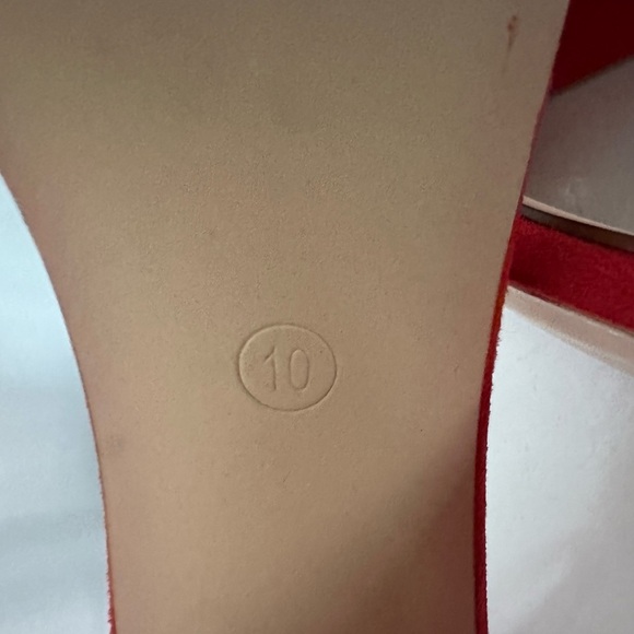 Lulu's Red Suede Ankle Strap Heels (SH90) - Picture 10 of 11